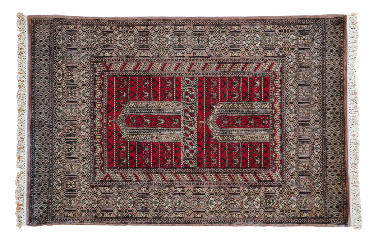 4x6 Vintage Fine Pakistani Turkmen Design Rug