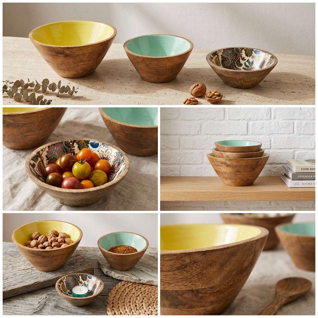 Mango Wood Bowl Set of 3 — House of Avana, view 4 of 7