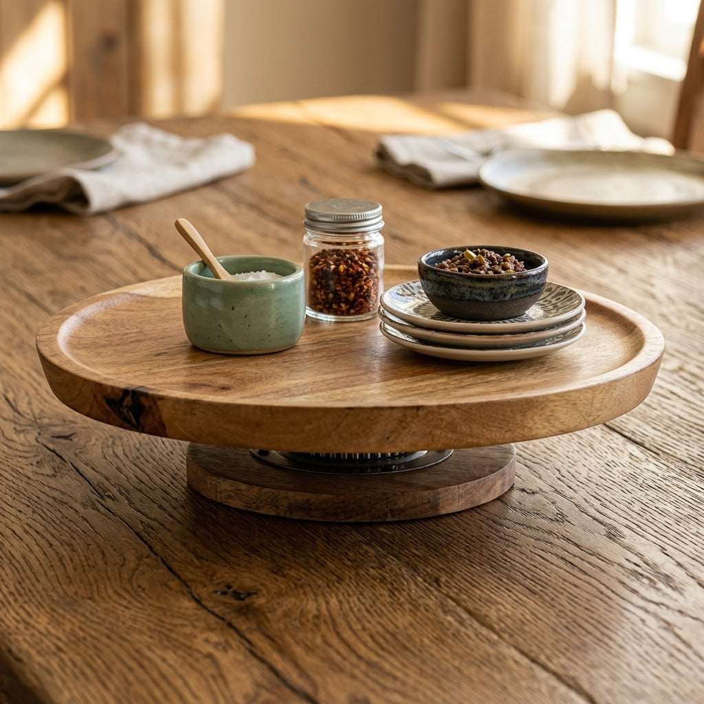 Mango Wood Lazy Susan Turntable — House of Avana, view 2 of 12