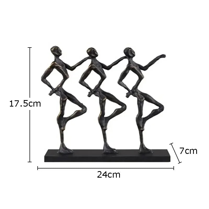 Abstract Dancing Figures Metal Sculpture Tabletop Decor