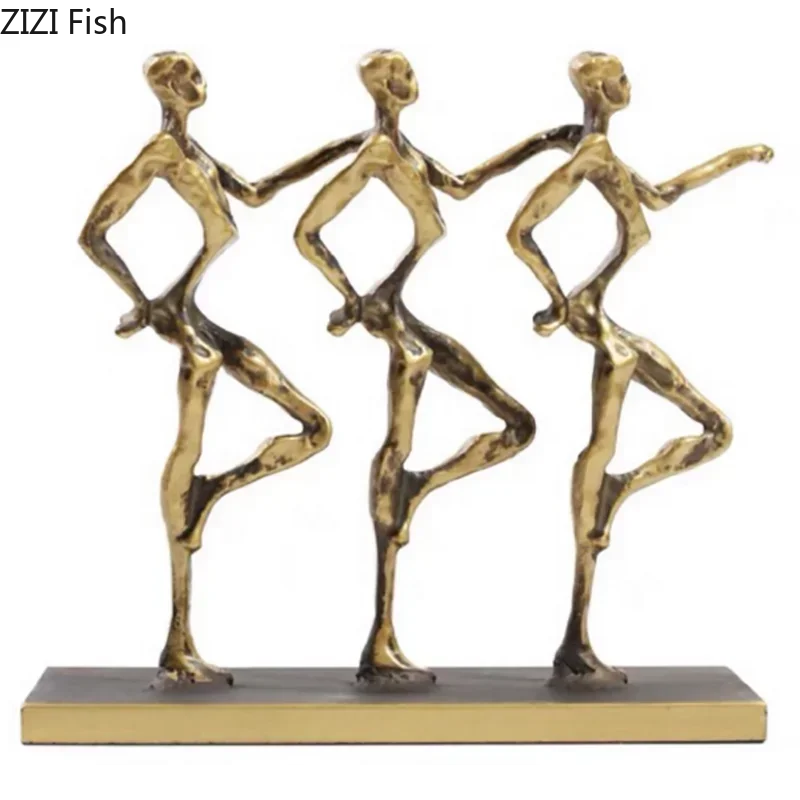 Abstract Dancing Figures Metal Sculpture Tabletop Decor