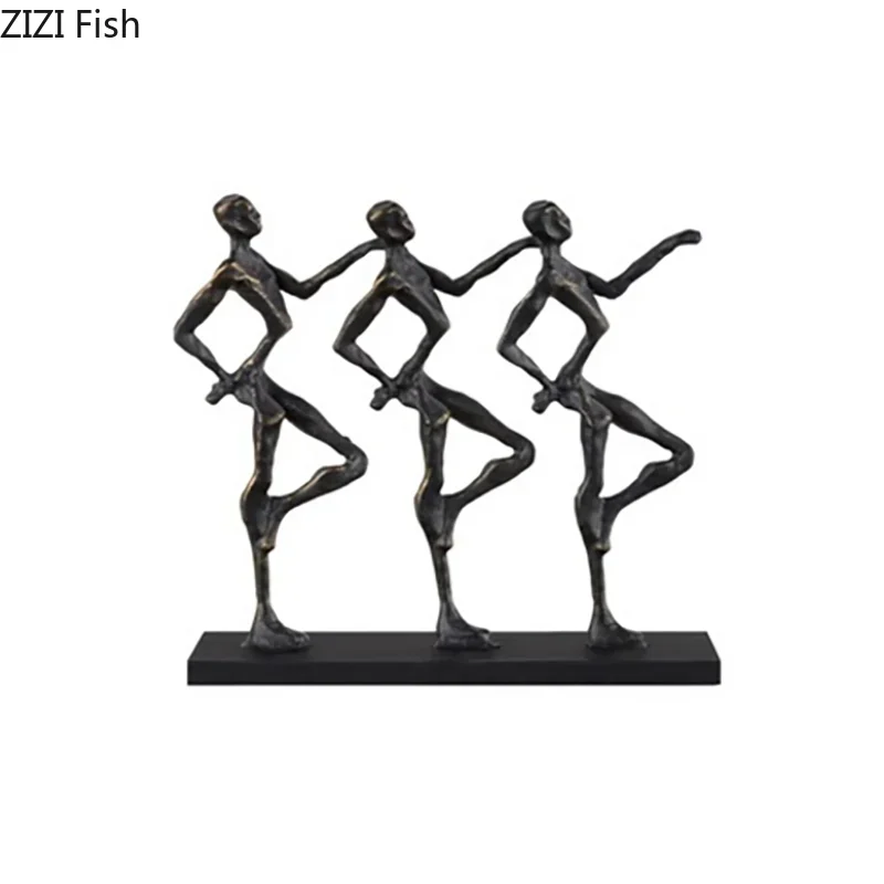 Abstract Dancing Figures Metal Sculpture Tabletop Decor