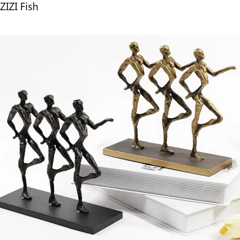 Abstract Dancing Figures Metal Sculpture Tabletop Decor
