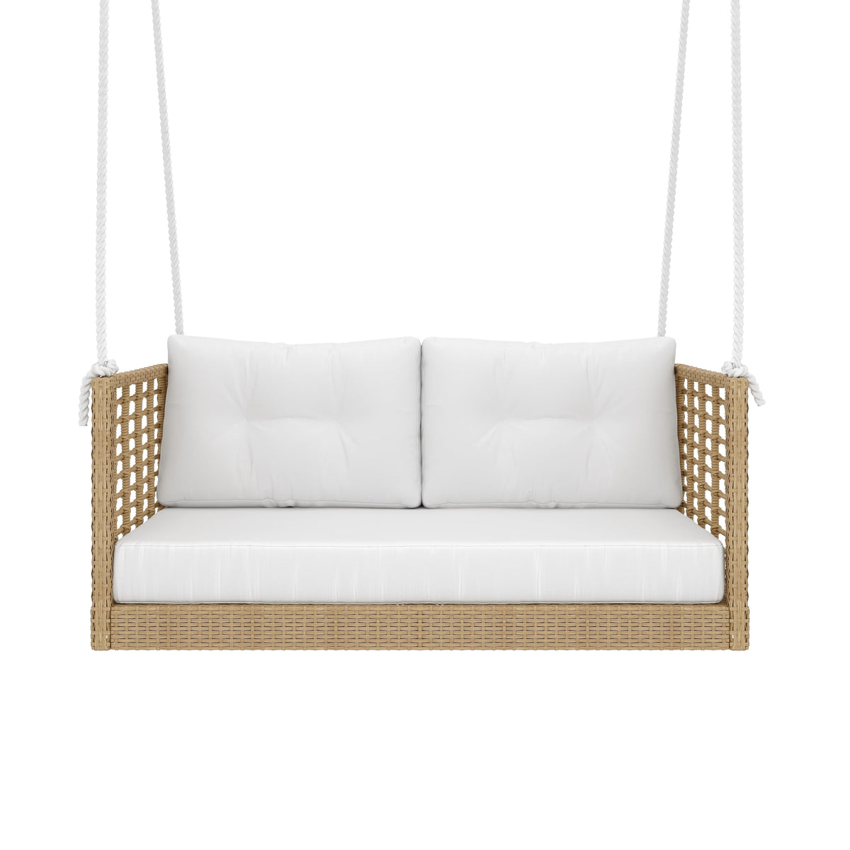 East Green Millie Love Seat Porch Swing with Cushions
