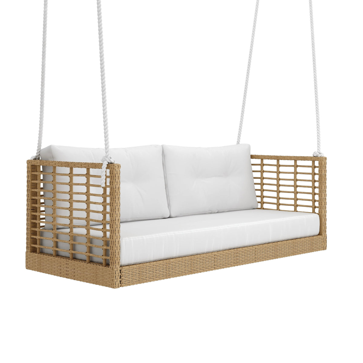 East Green Millie Love Seat Porch Swing with Cushions