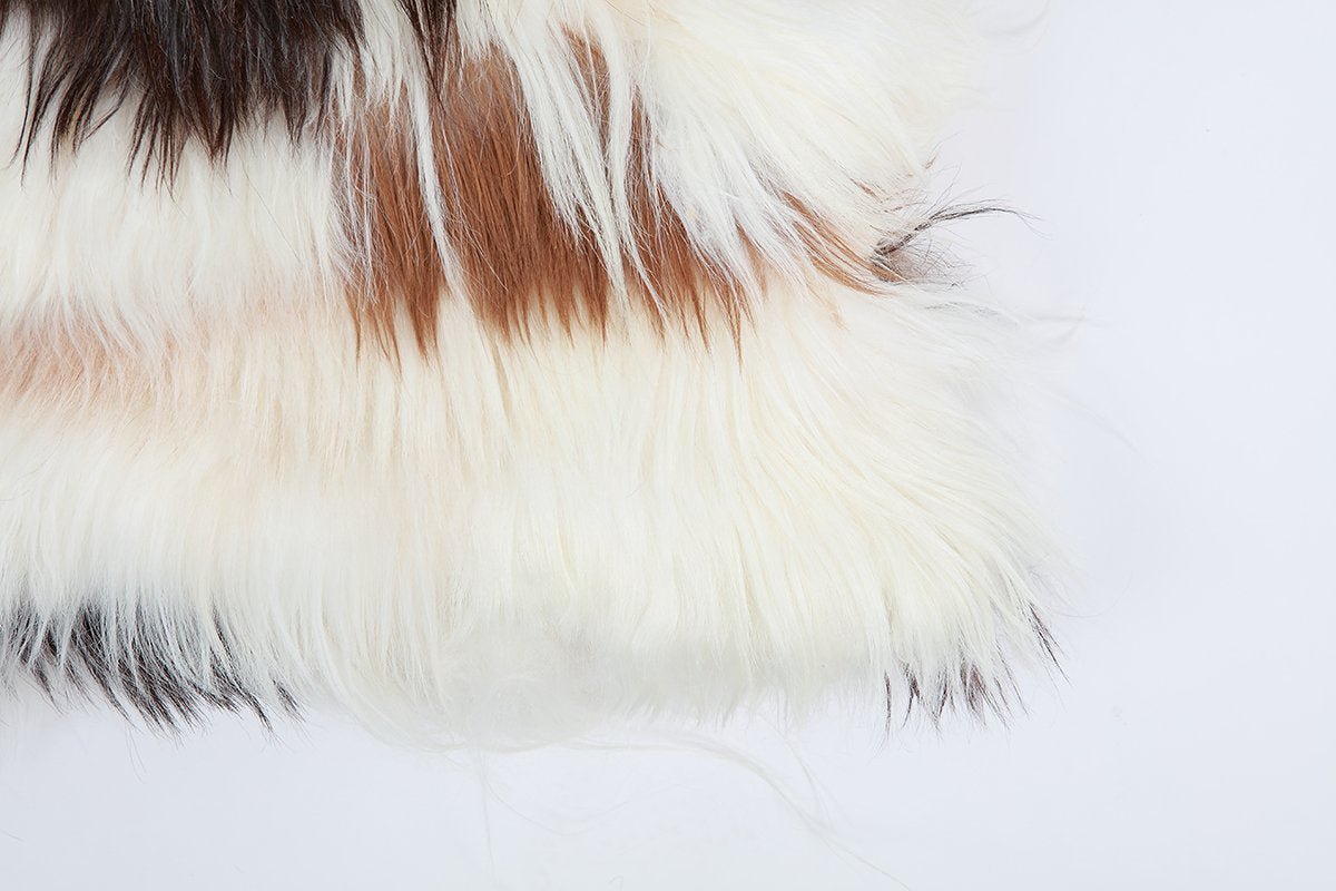 Mixed Natural Goatskin Pillow - Homelosophy, view 3