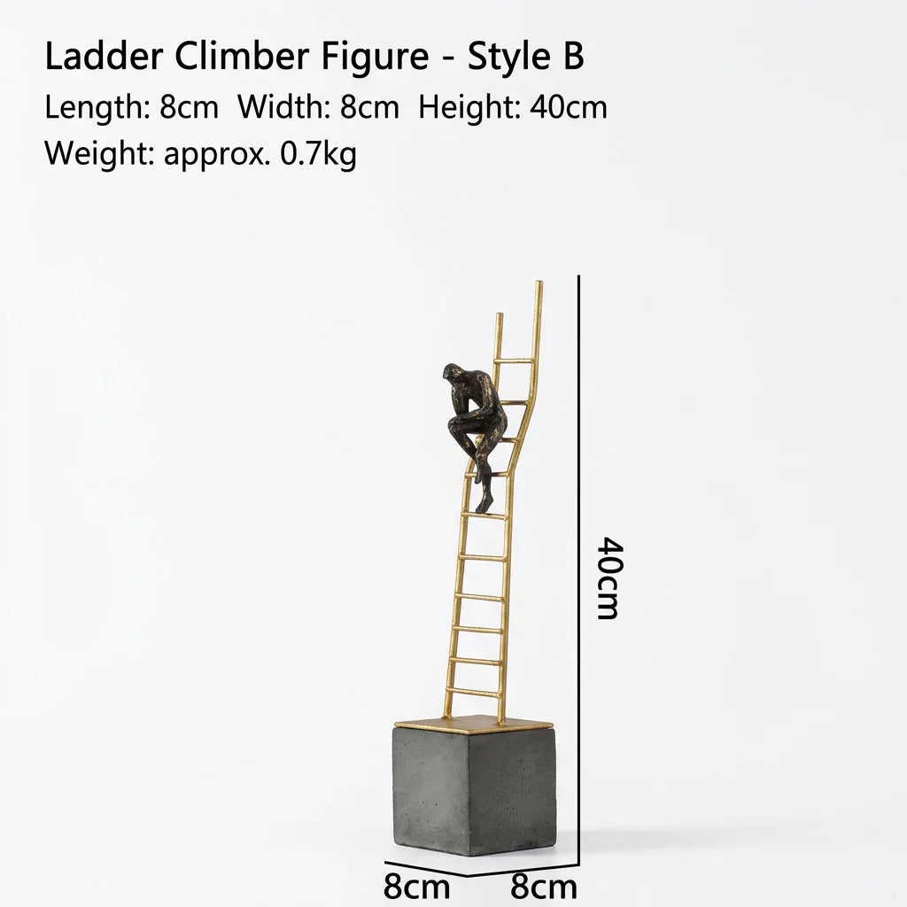 Gymnast Balance Sculpture, Gold Ring & Marble Base