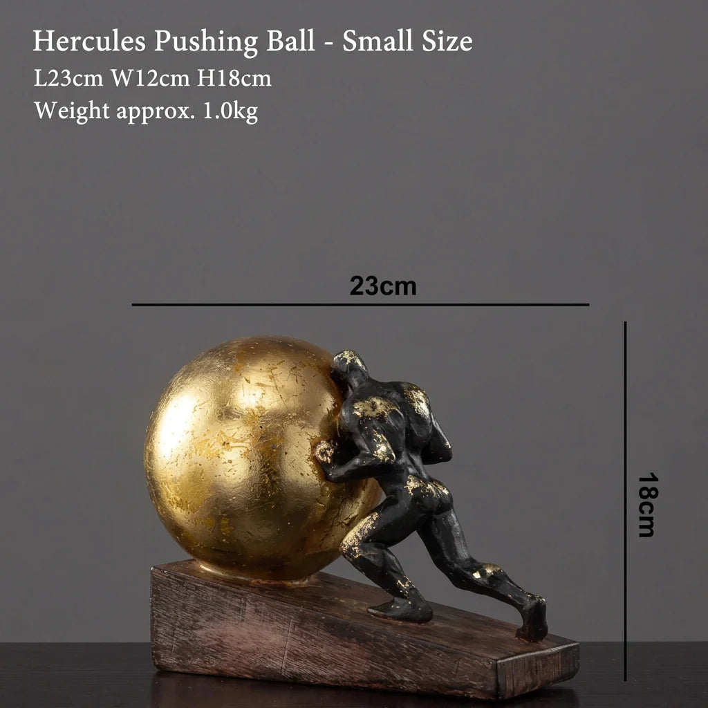Gymnast Balance Sculpture, Gold Ring & Marble Base