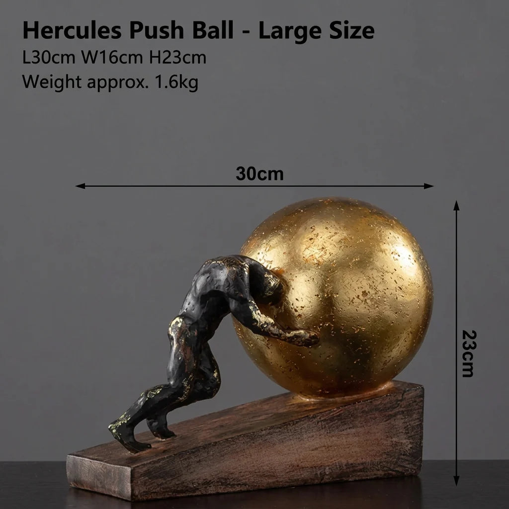 Gymnast Balance Sculpture, Gold Ring & Marble Base