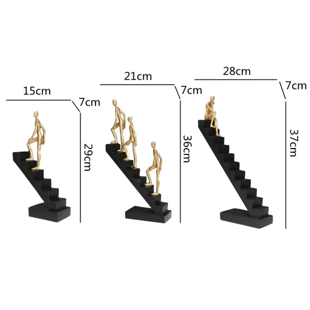 Modern Staircase Climbing Human Sculpture for Home Decor
