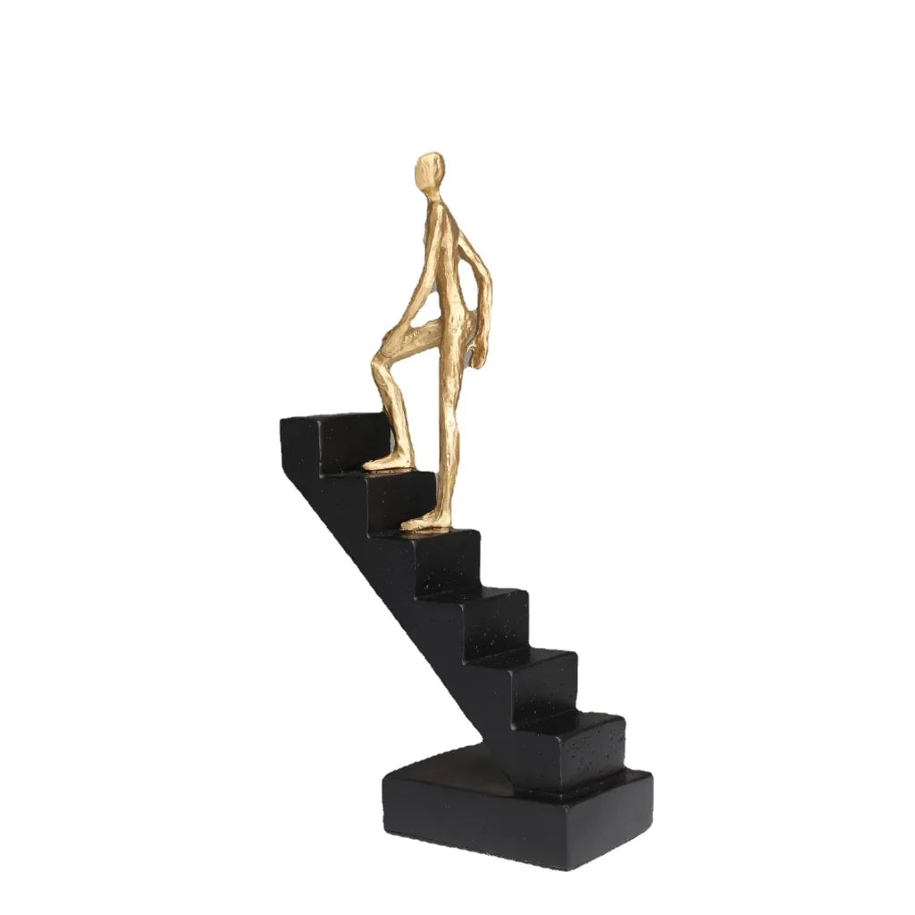 Modern Staircase Climbing Human Sculpture for Home Decor