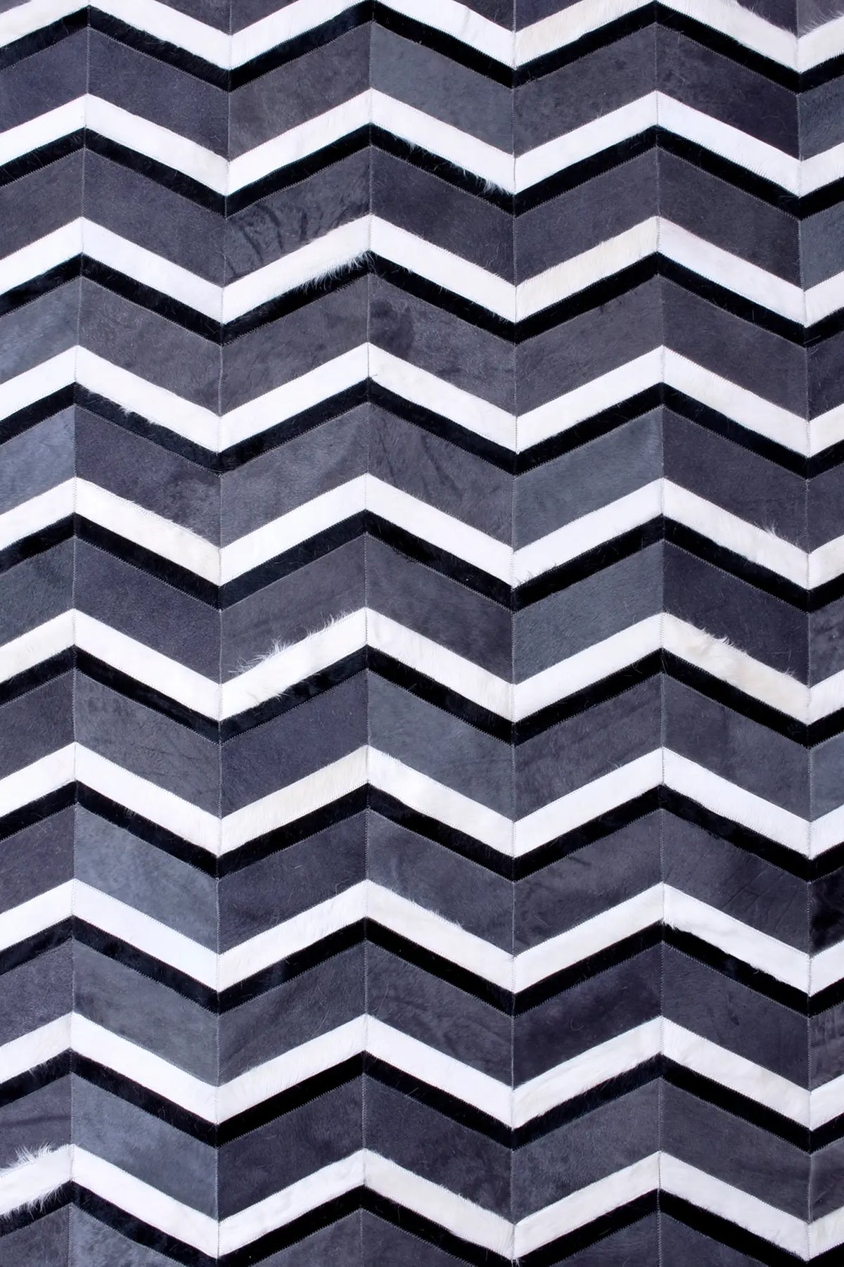 MULTI HERRINGBONE – Chevron Patchwork Cowhide Rug - Homelosophy, view 3