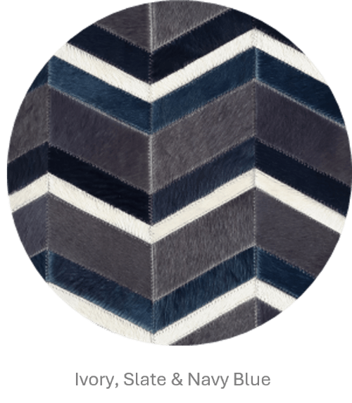 MULTI HERRINGBONE – Chevron Patchwork Cowhide Rug - Homelosophy, view 5