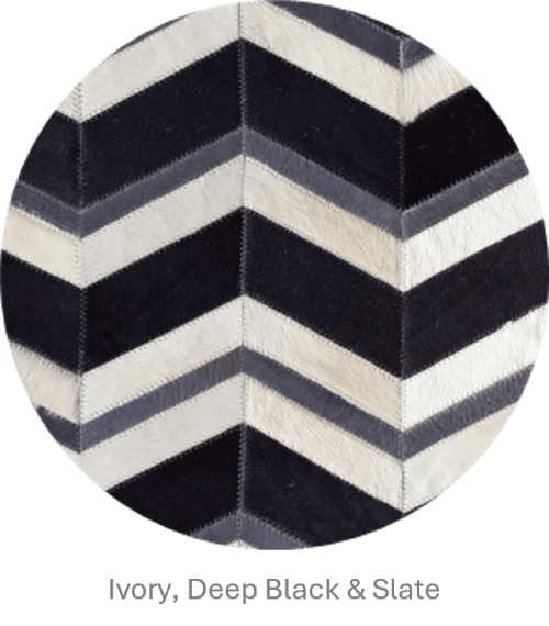 MULTI HERRINGBONE – Chevron Patchwork Cowhide Rug - Homelosophy, view 7