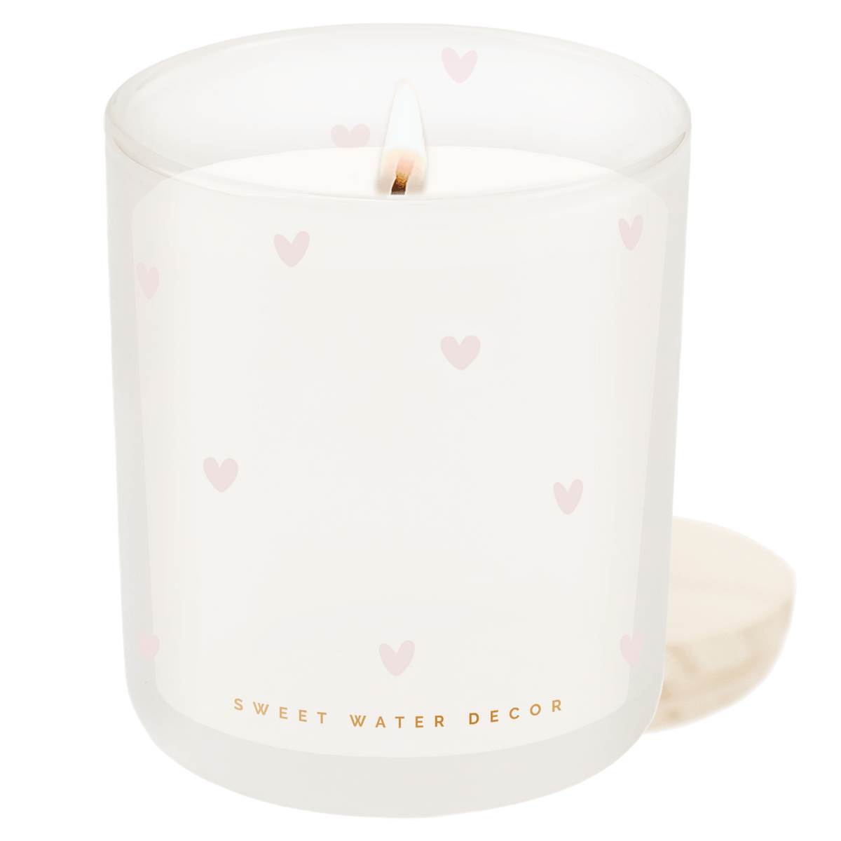All Over Hearts Soy Candle - Tinted Glass Jar - 12 oz - Sweet Water Decor, view 8