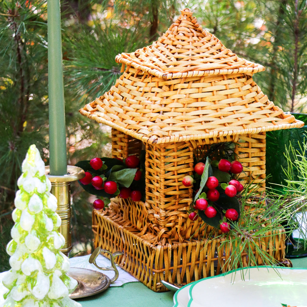 Natural Rattan Pagoda Lantern Set - 1 Large & 1 Small