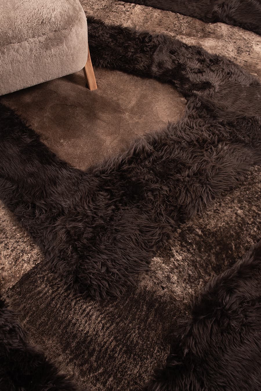 OBELIX – Unique Shaped Rug in Natural Shearling - Homelosophy, view 4