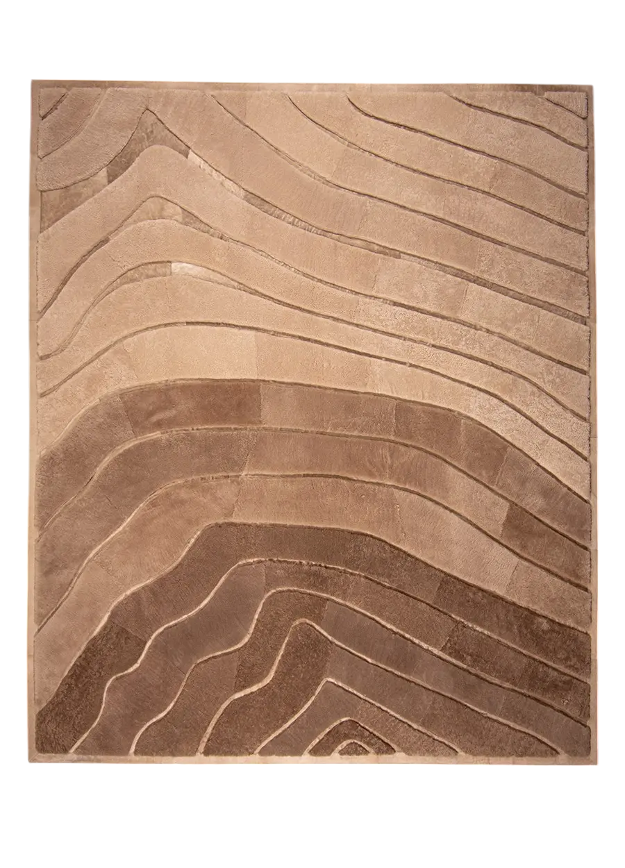 OMBRÉ – Custom Made Shearling and Cowhide Rug - Homelosophy, view 2