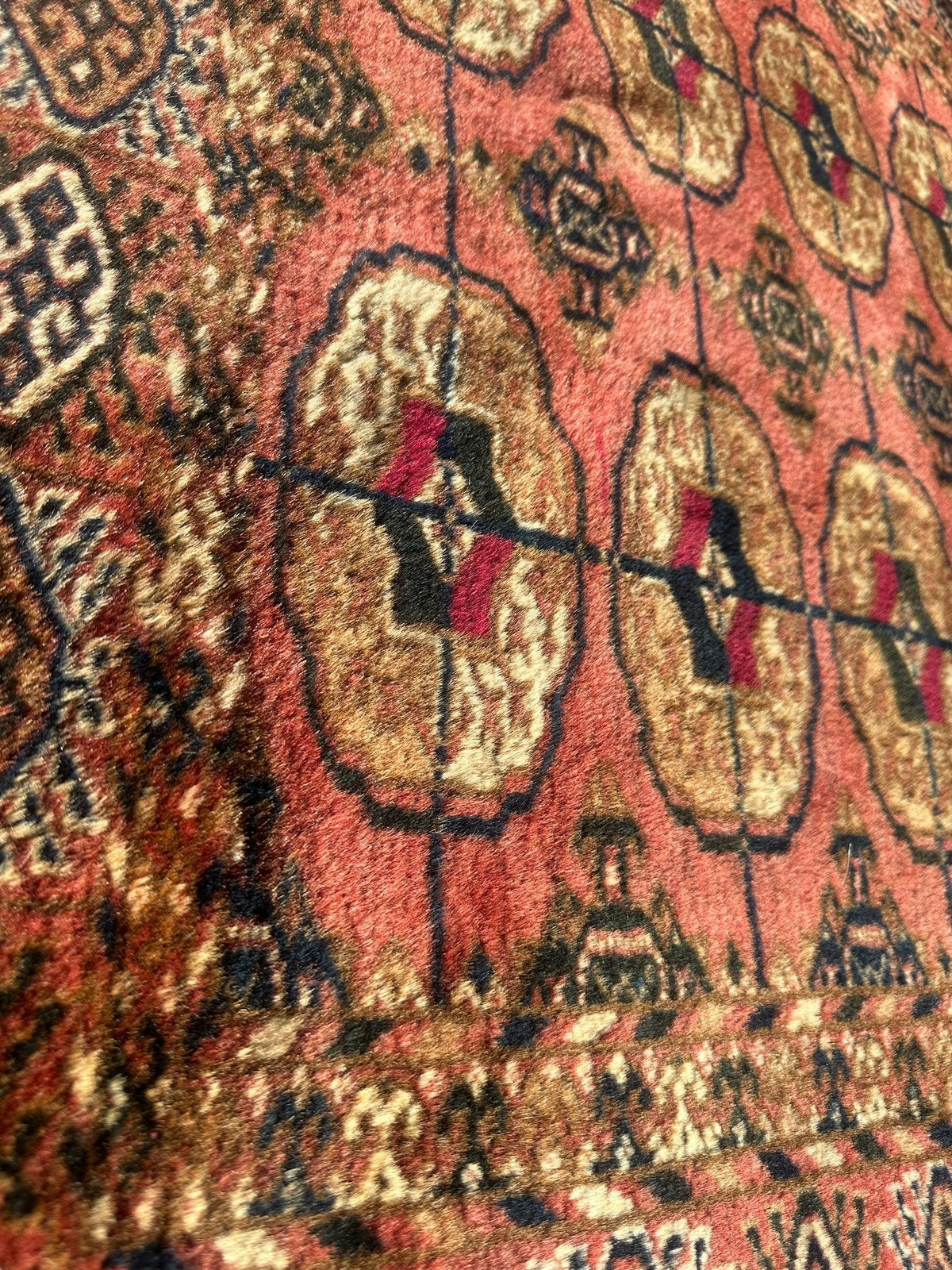 Vintage Tekke Rug 3x4 | Rust, Beige & Brown | Wool - Rugistan, view 2