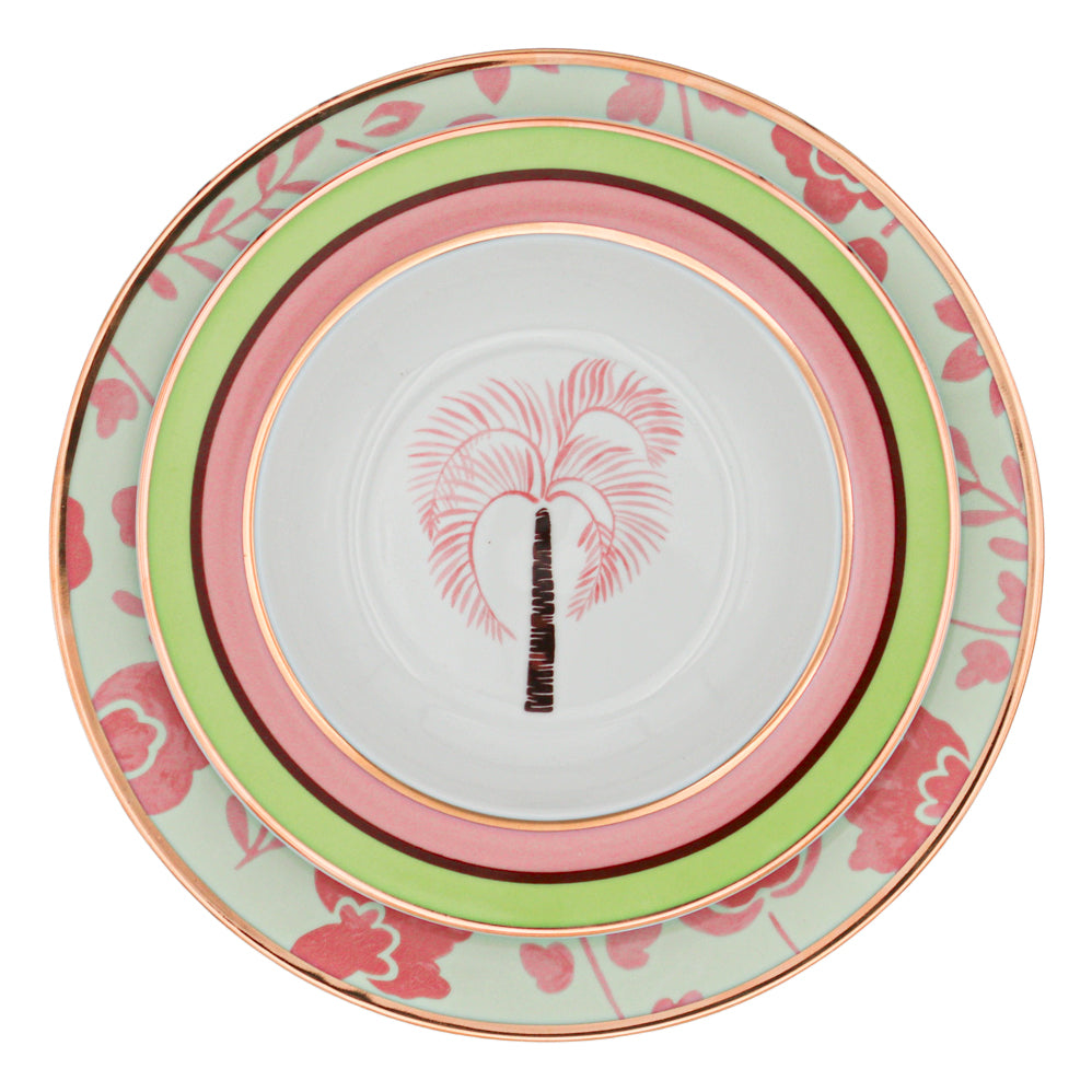 Pistachio & Lychee Leaf Dinner Plate - Set of 4 (+1 Bonus Plate)
