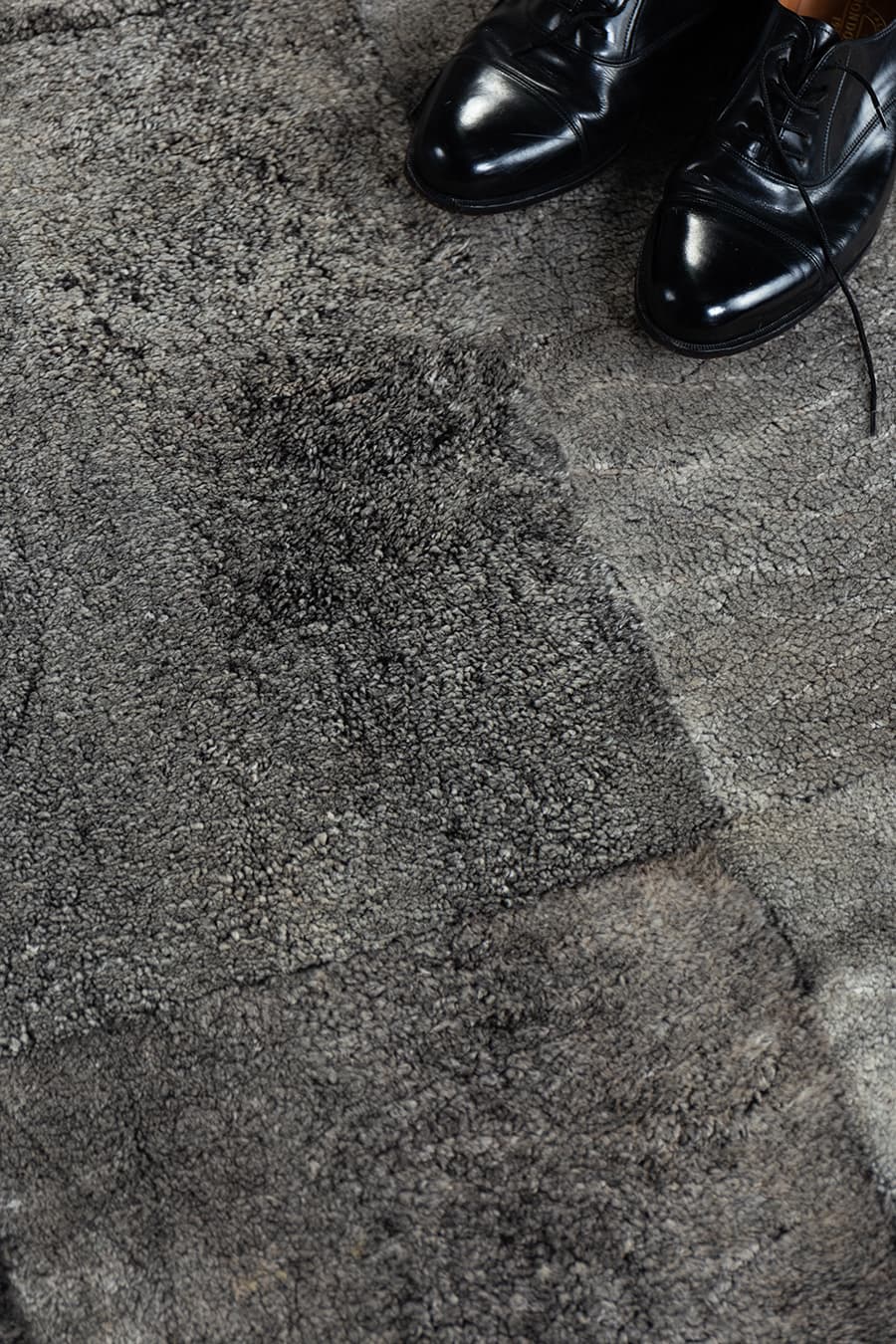PLAIN STACKED - Charcoal Lambskin Rug - Homelosophy, view 3