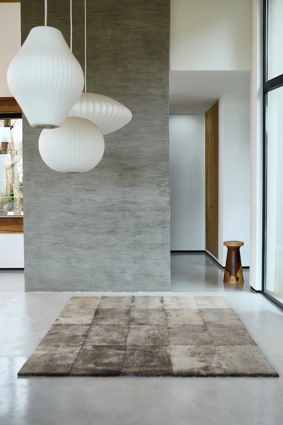 PLAIN STACKED - Charcoal Lambskin Rug - Homelosophy, view 8