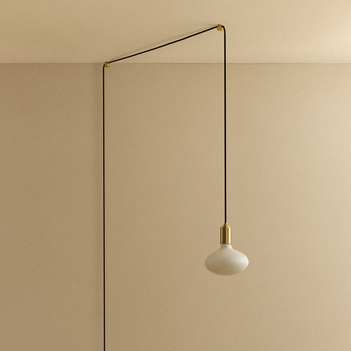 Oval Plug-In Pendant in Brass
