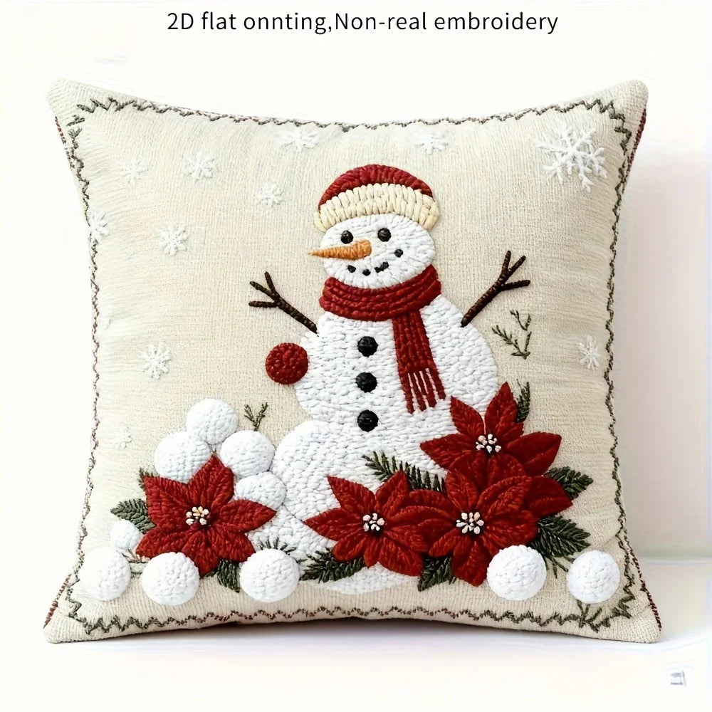Polyester Christmas Pillow Covers - 4pcs with Zipper Closure