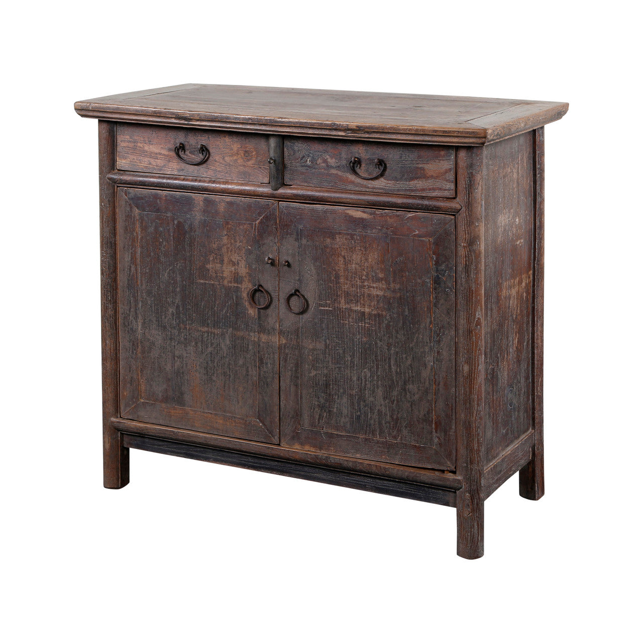 Two Drawers Cabinet Distressed Black image
