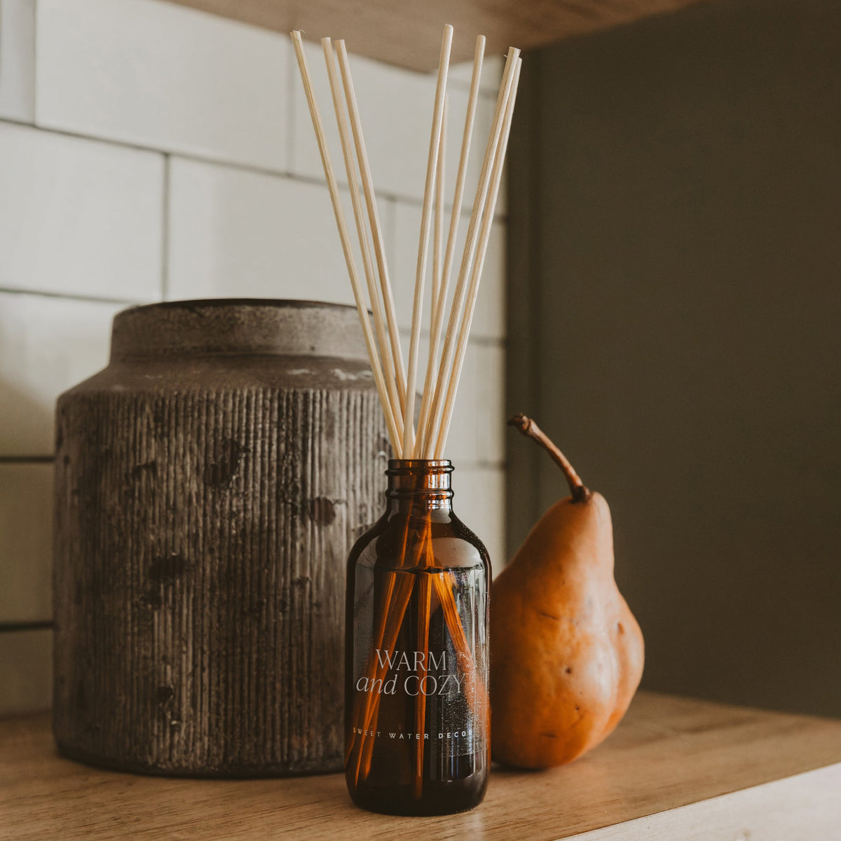 Warm and Cozy Amber Reed Diffuser - Sweet Water Decor, view 4