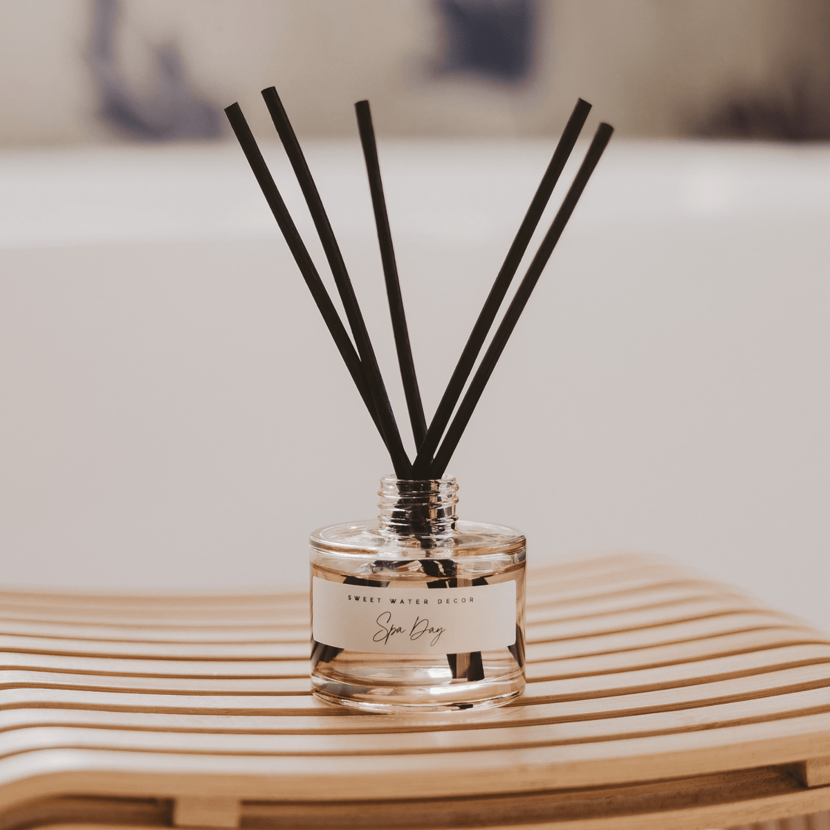 Spa Day Tinted Glass Jar Reed Diffuser - Sweet Water Decor, view 2