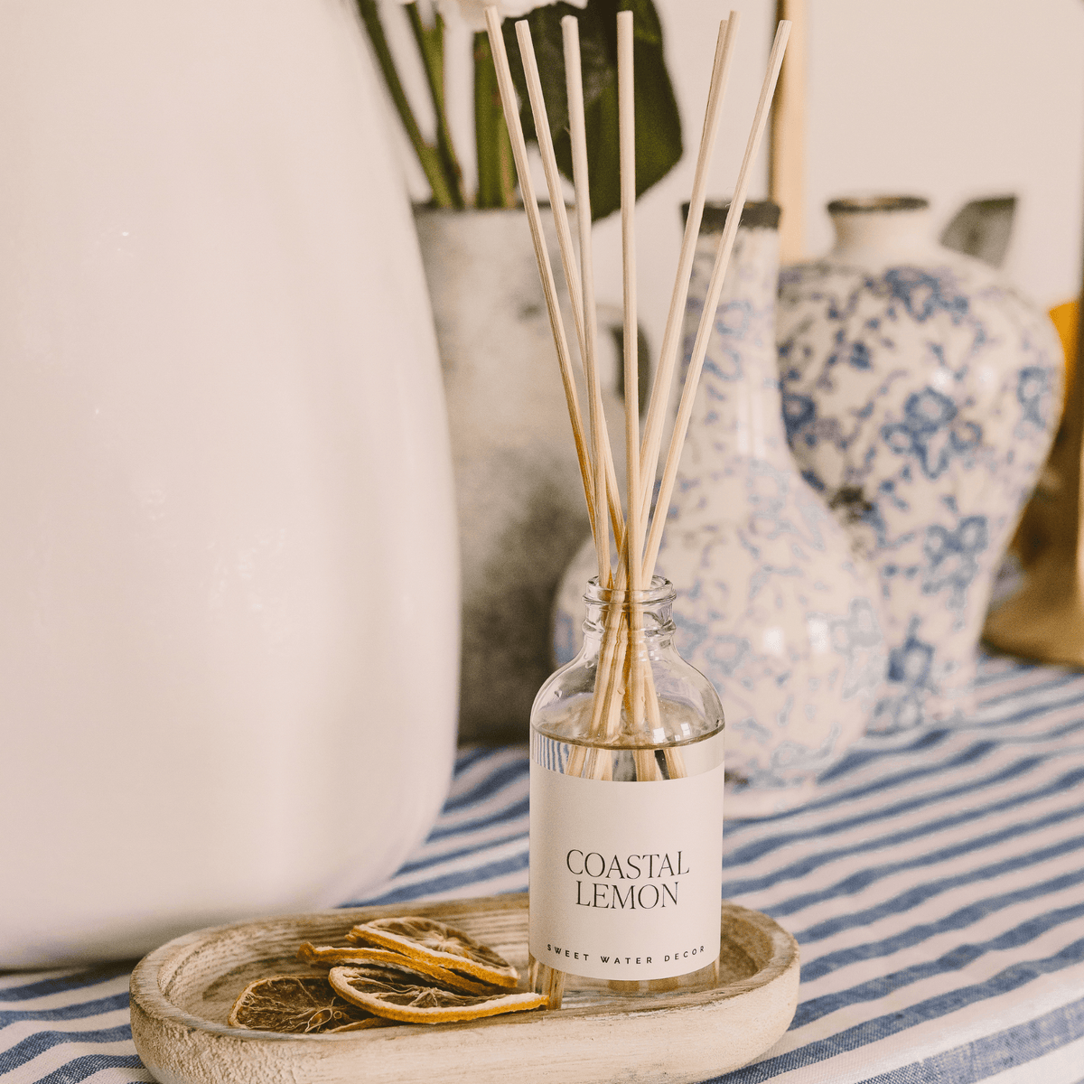 Coastal Lemon Clear Reed Diffuser - Sweet Water Decor, view 4