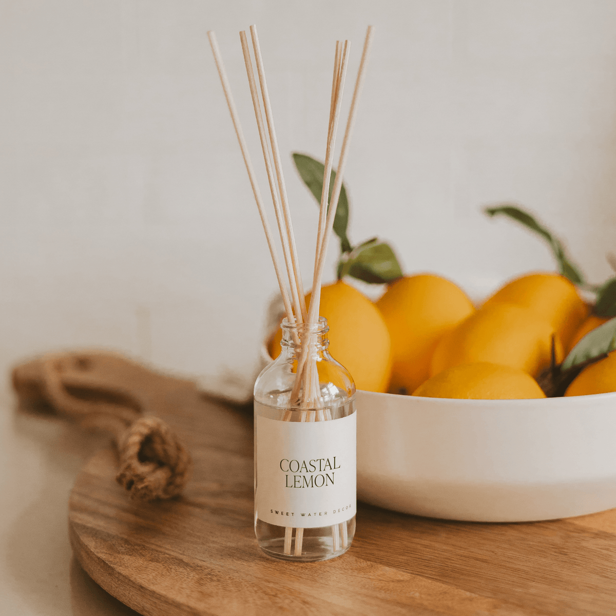 Coastal Lemon Clear Reed Diffuser - Sweet Water Decor, view 2