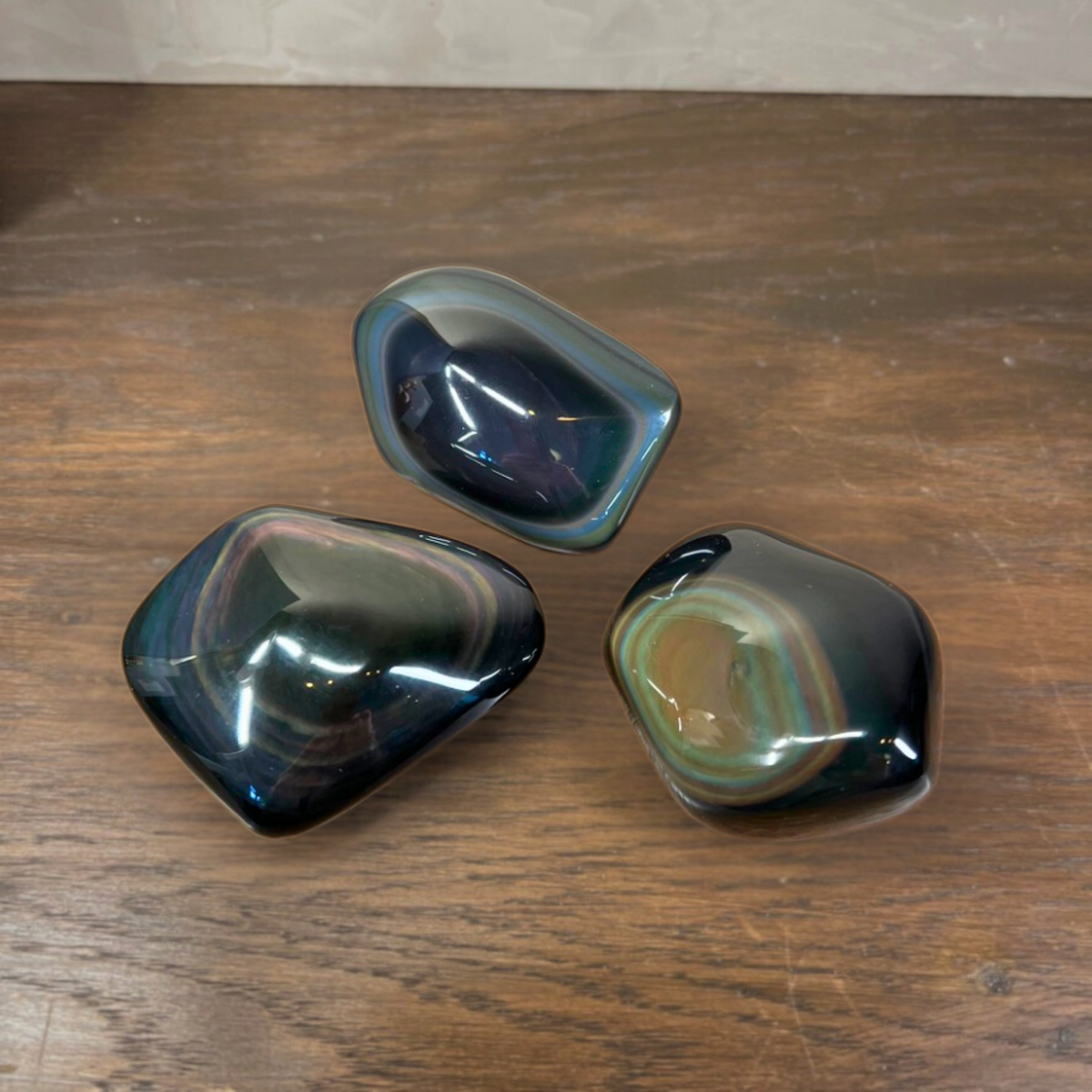 Rainbow Obsidian Palm Stones - Source by Studio Skara, view 3