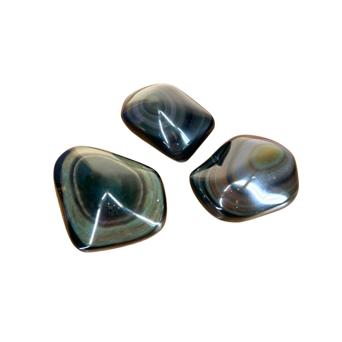 Rainbow Obsidian Palm Stones - Source by Studio Skara