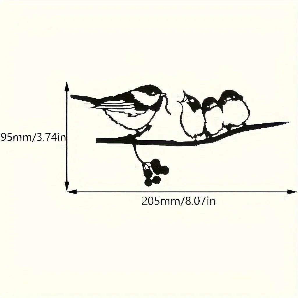 Rustic Metal Birds on Branch Wall Hanging Sculpture