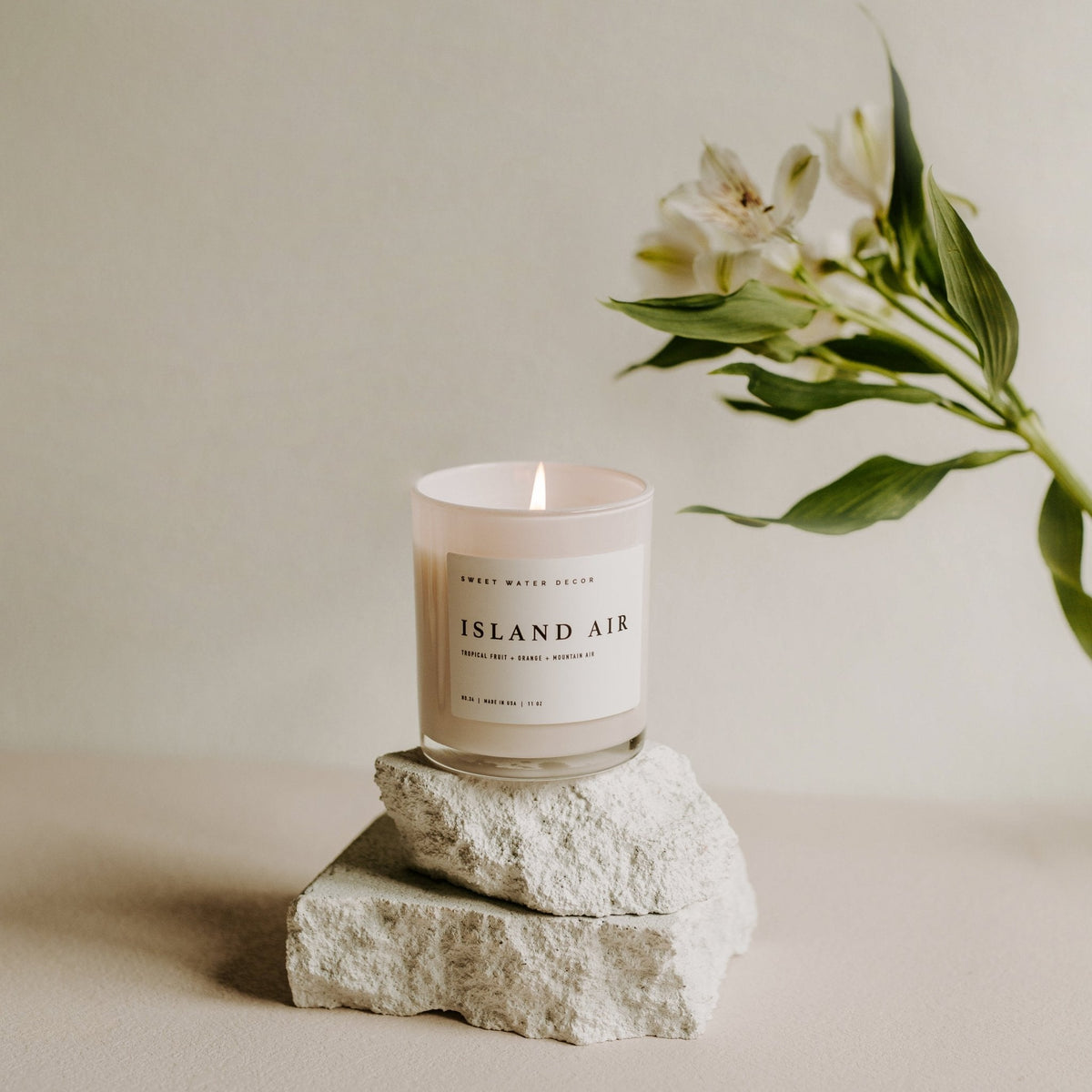 Island Air Soy Candle - White Jar - 11 oz - Sweet Water Decor, view 3