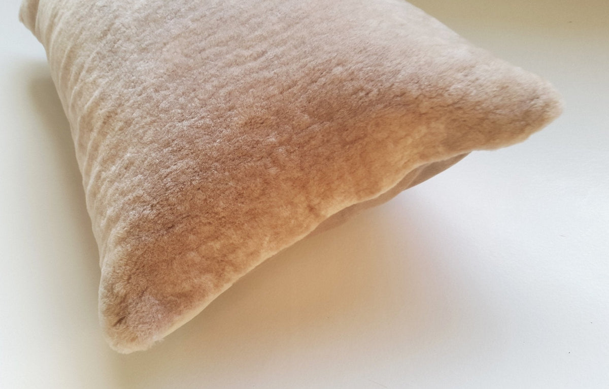 Shearling Vintage Pink Lumbar Pillow - Homelosophy, view 2