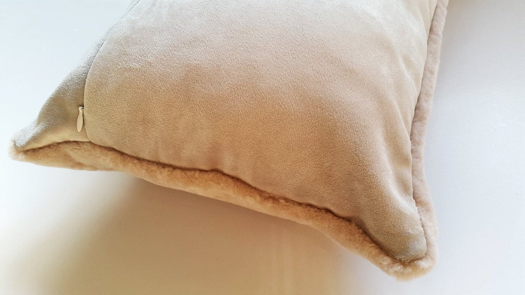 Shearling Vintage Pink Lumbar Pillow - Homelosophy, view 5