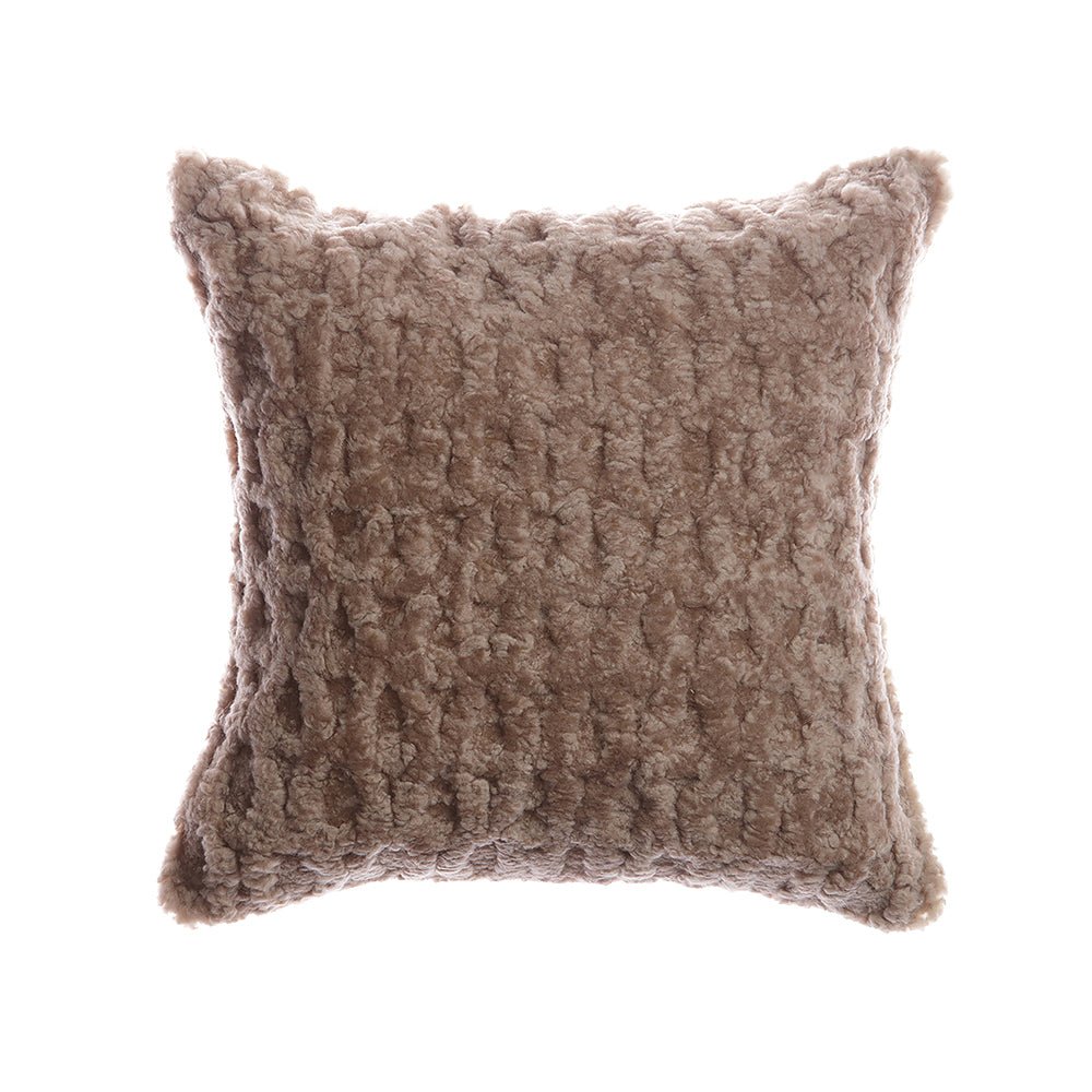 Amanda Hancrafted Sculpted Shearling Throw Pillow - Homelosophy, view 7