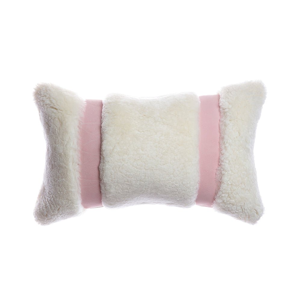 Shearling & Leather Lumbar Pillow - Homelosophy, view 5