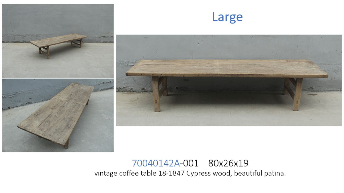 Vintage coffee table Large approx 7-8' long 25-30" wide Weathered natural(size & color vary)