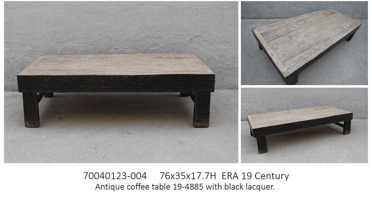 Approx. 6-7ft Wide 25-35 Inches Deep Vintage Extra Large Coffee Table Distressed Black (Size & Finish vary)