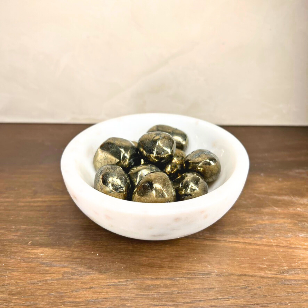 Smooth Polished Pyrite Pebbles - Source by Studio Skara, view 2