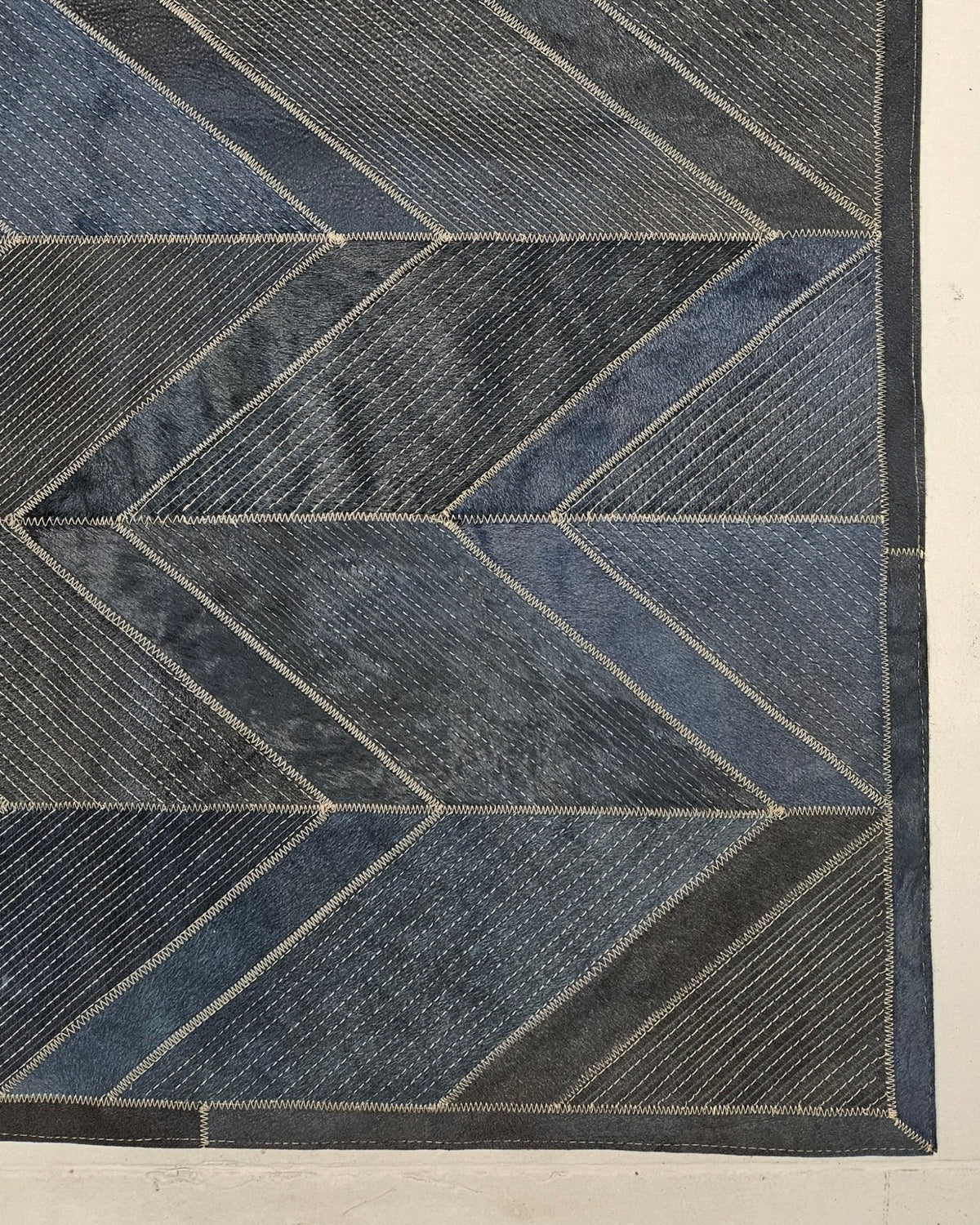 SPECIAL HERRINGBONE – Handcrafted Designer Cowhide Rug - Homelosophy, view 5