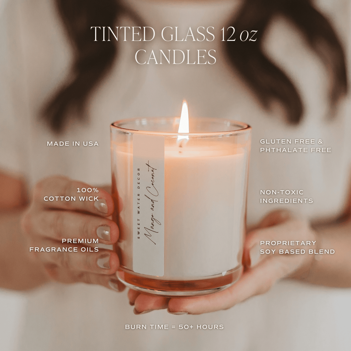 Hello Fall Soy Candle - Tinted Glass Jar - 12 oz - Sweet Water Decor, view 4