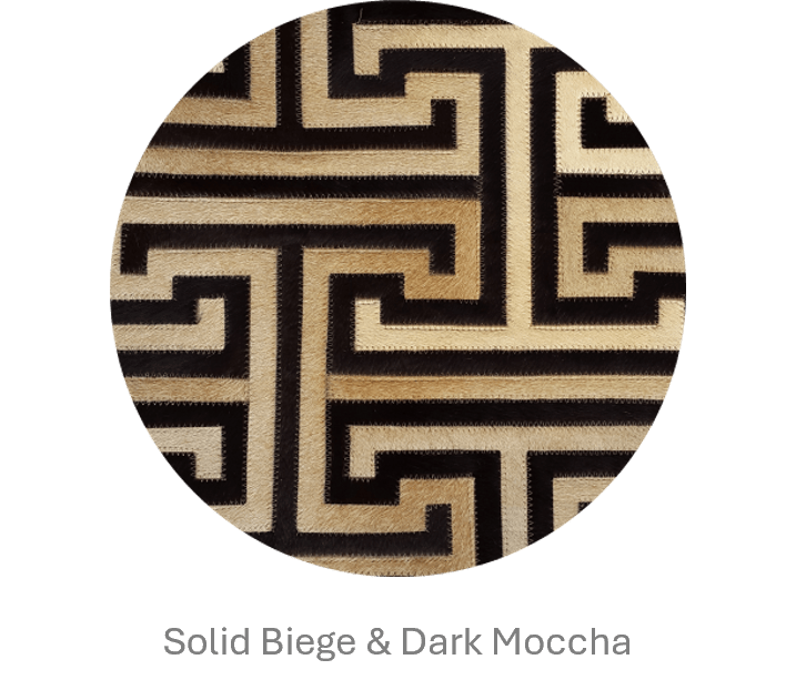 T MODEL – Maze-Inspired Cowhide Patch Rug - Homelosophy, view 9