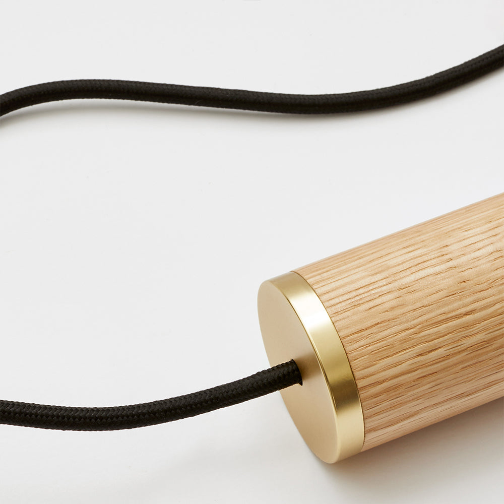 Nine Pendant in Oak + Voronoi II