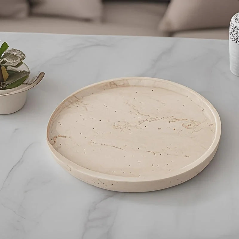 Tray - Natural Yellow Marble Round — House of Avana, view 2 of 22