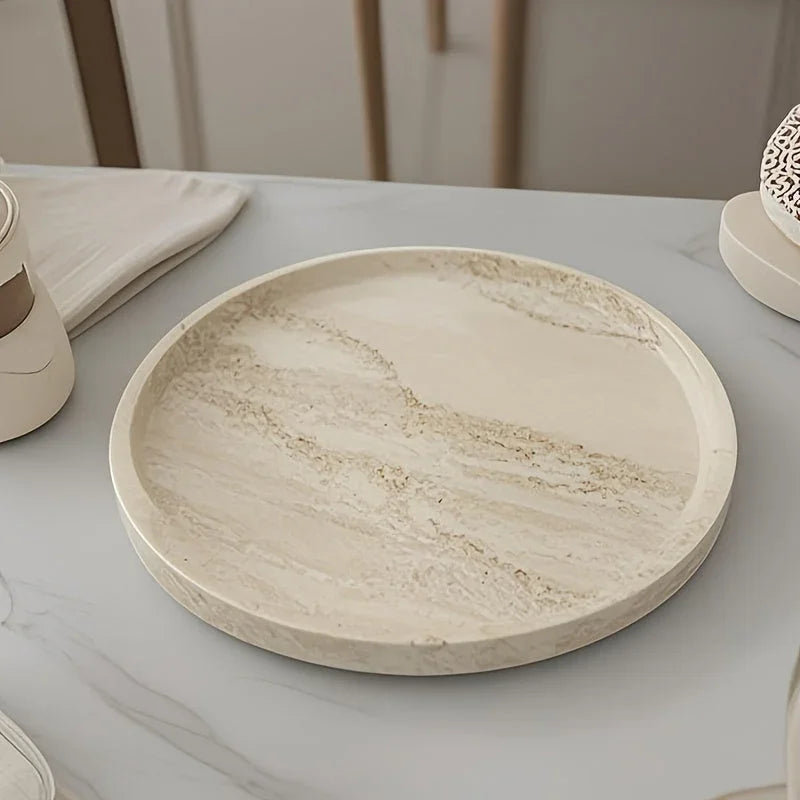 Tray - Natural Yellow Marble Round — House of Avana, view 1 of 22